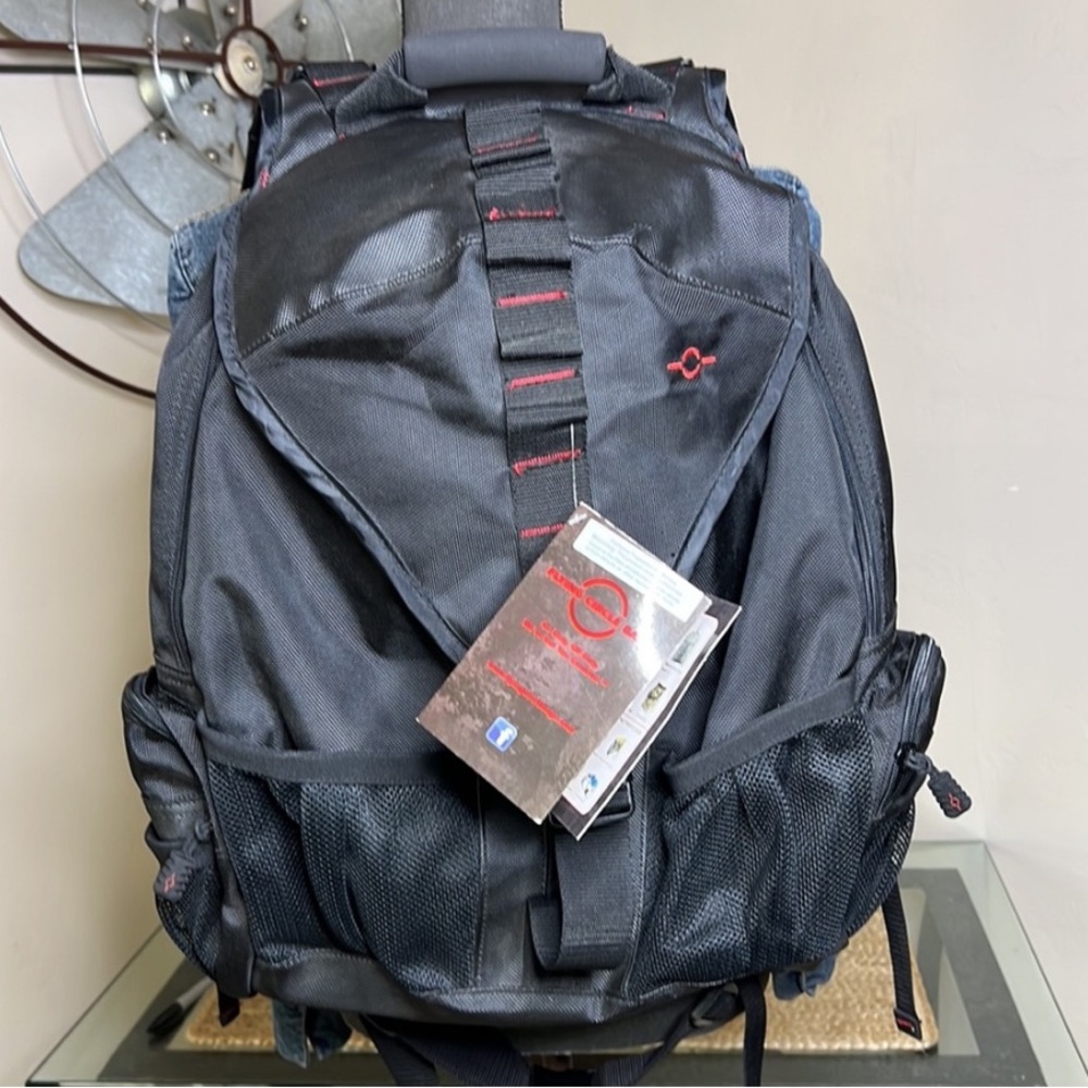 Flying Circle Black Backpack Mag Gear Book Camping Hiking Recreational Bag - Picture 3 of 13